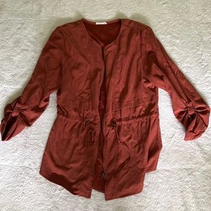 Orange velvet casual jacket